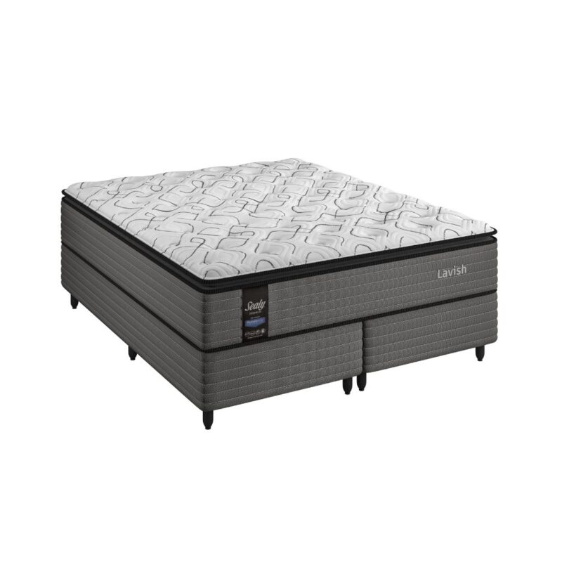 Colchão Lavish Sealy Posturepedic de 33 cm, oferecendo tecnologia avançada para conforto e suporte otimizados.